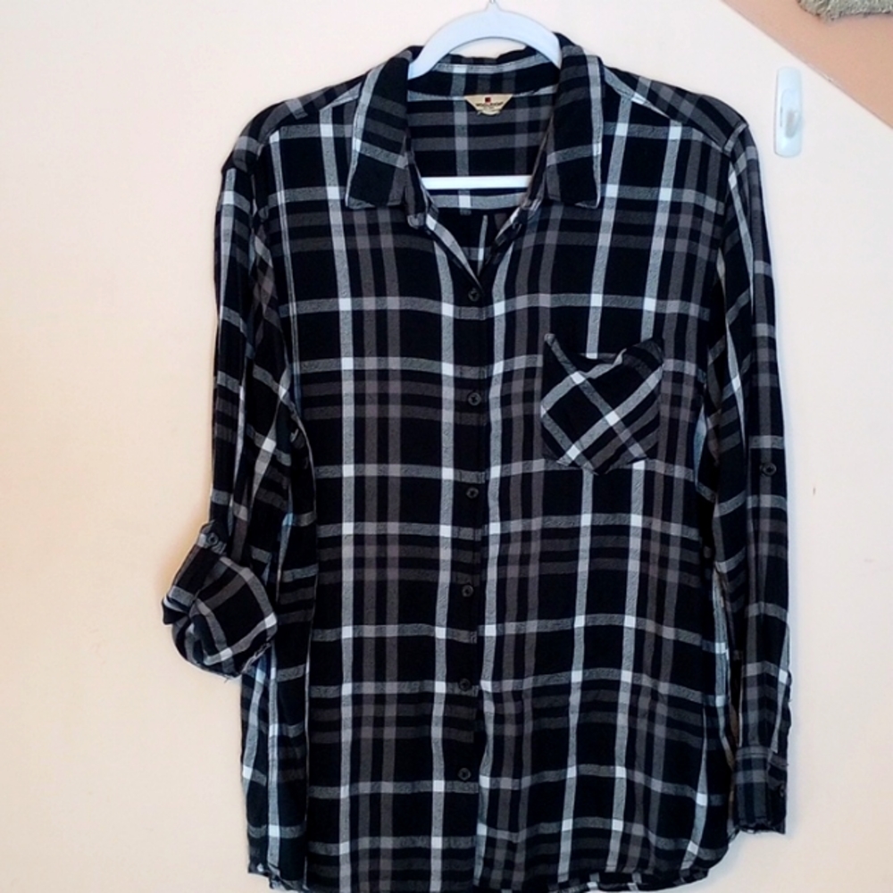 Vintage Woolrich Plaid Button Down Flannel Shirt XL